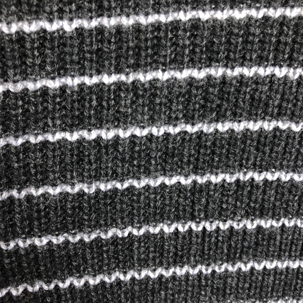 •LUCKY BRAND• Gray Striped Cold Shoulder Sweater - Picture 5 of 8